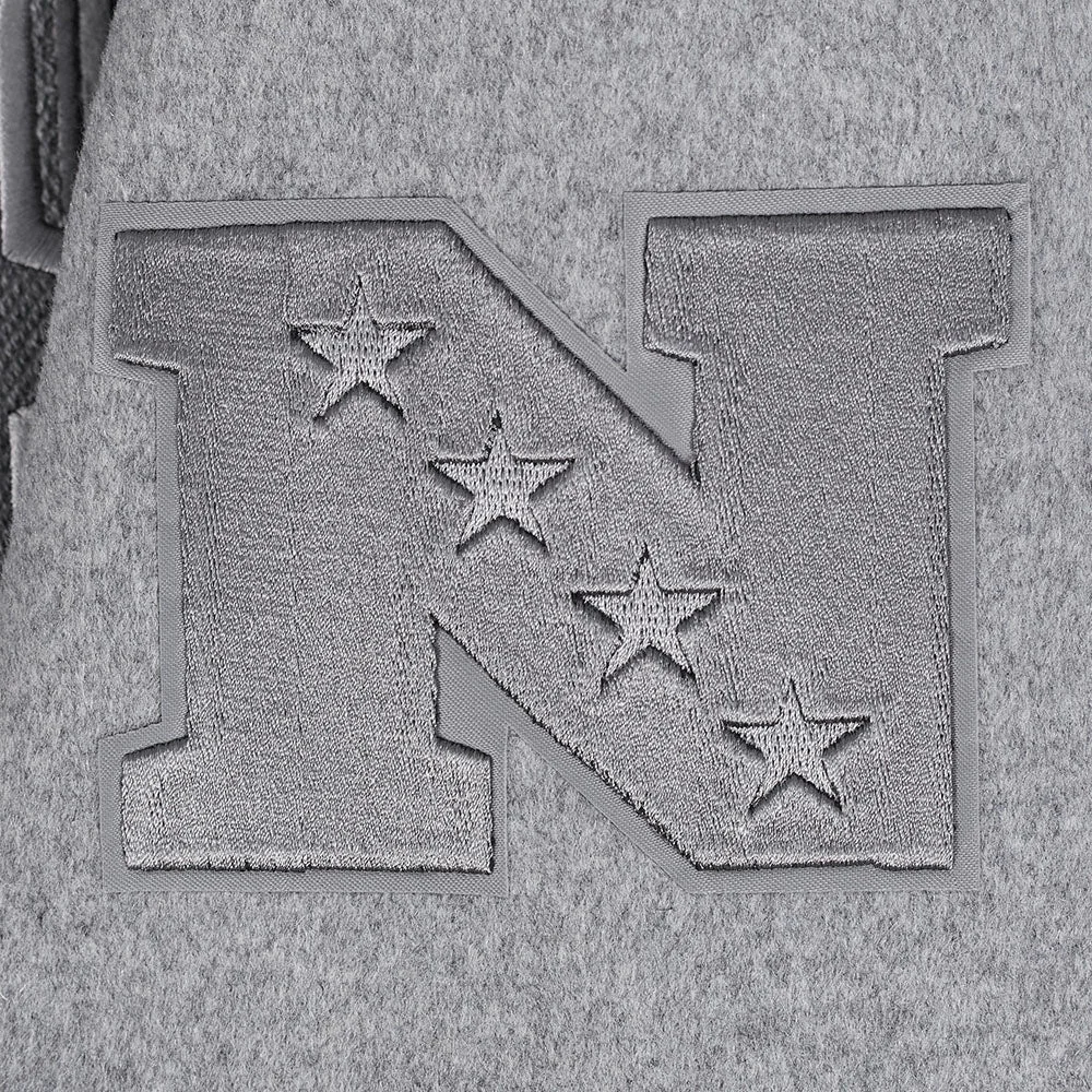 Dallas Cowboys Reverse French Terry Wool & Leather Varsity Jacket - Image 6