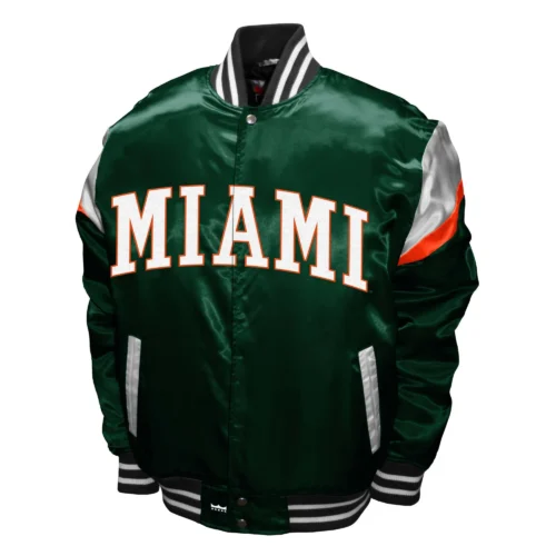 Miami Hurricanes  Power Satin Varsity Jacket