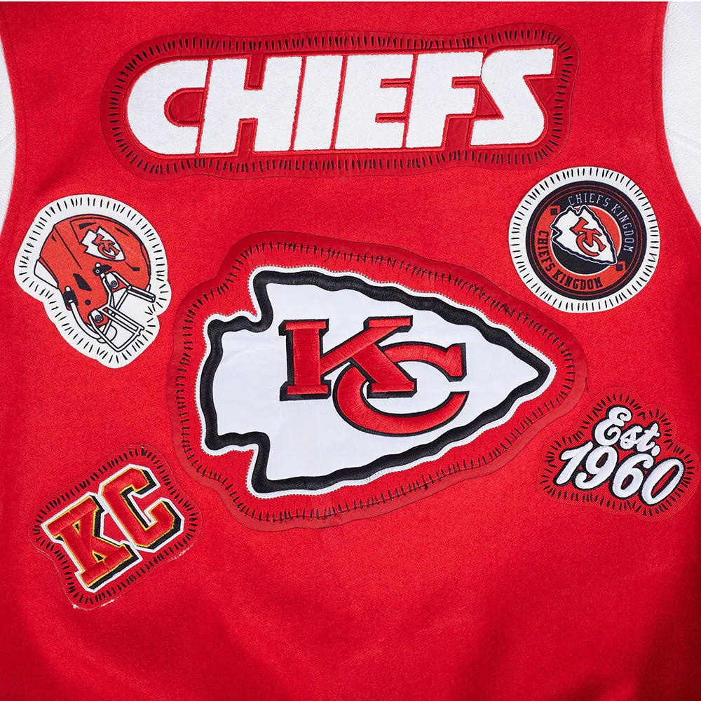 Kansas City Chiefs Diy Pick Stitch Wool & Leather Varsity Jacket - Image 5