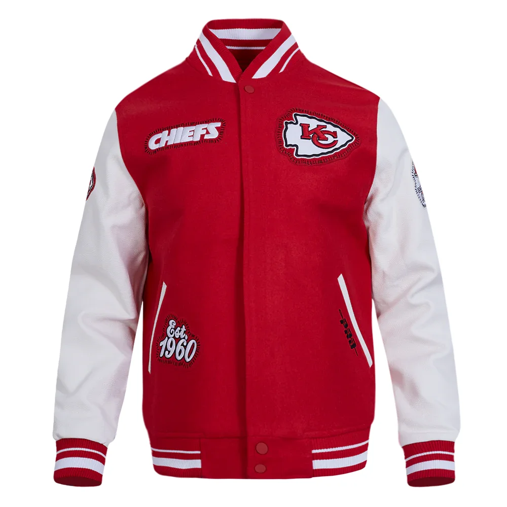 Kansas City Chiefs Diy Pick Stitch Wool & Leather Varsity Jacket