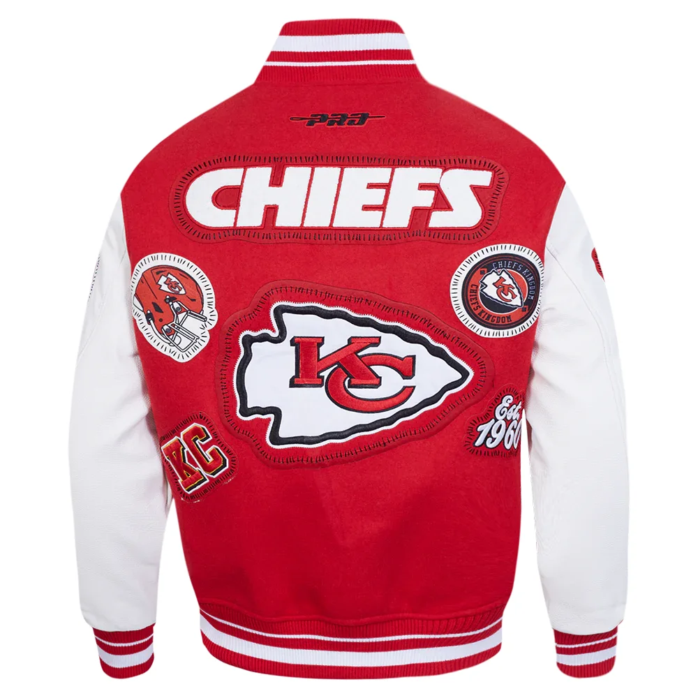 Kansas City Chiefs Diy Pick Stitch Wool & Leather Varsity Jacket - Image 4