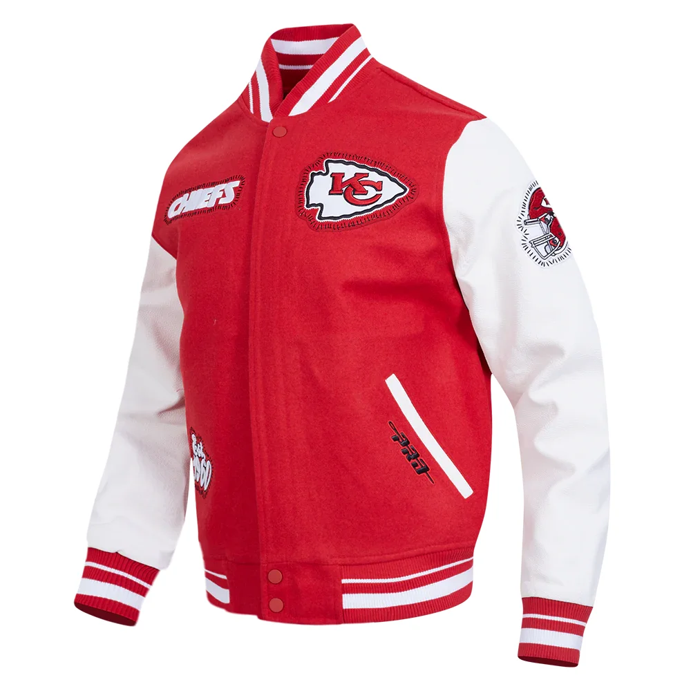 Alternative view of Kansas City Chiefs Diy Pick Stitch Wool & Leather Varsity Jacket