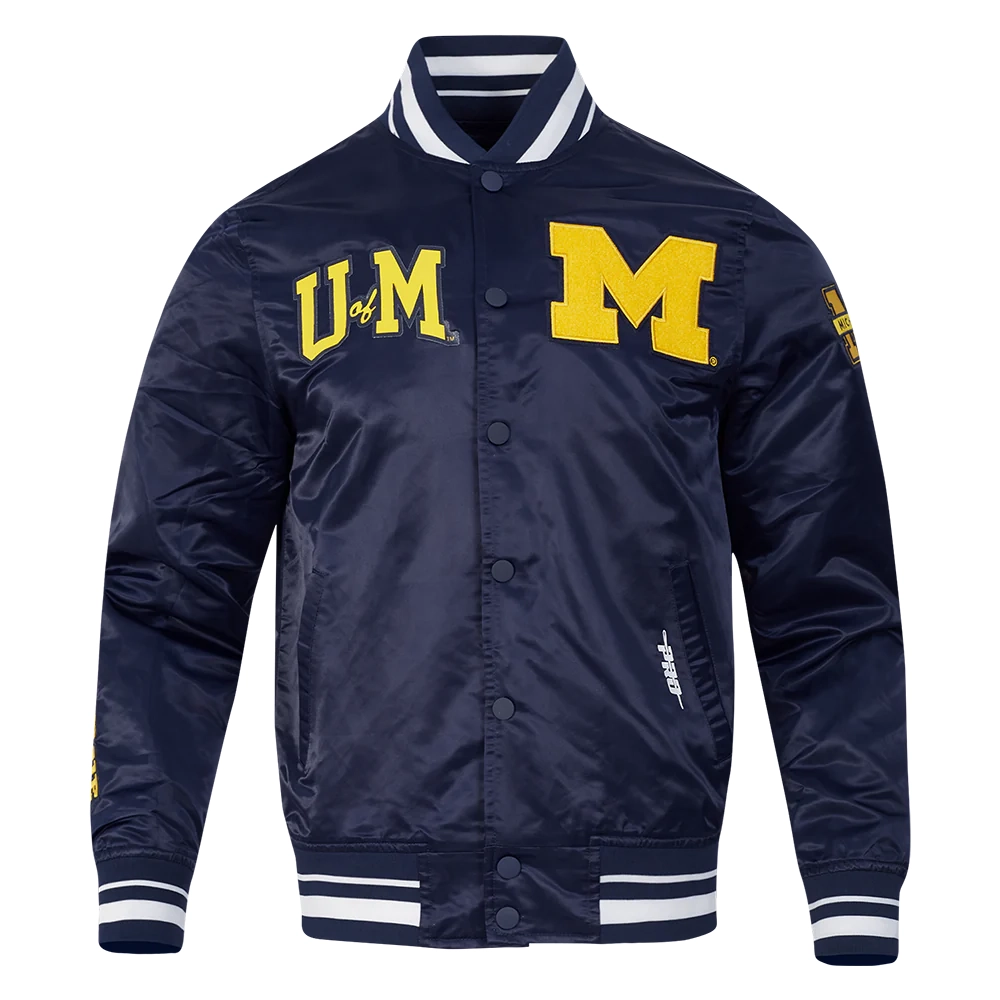 Michigan Wolverines Classic Satin Varsity Jacket