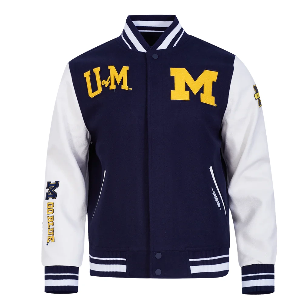 Michigan Wolverines Classic Wool & Leather Varsity Jacket