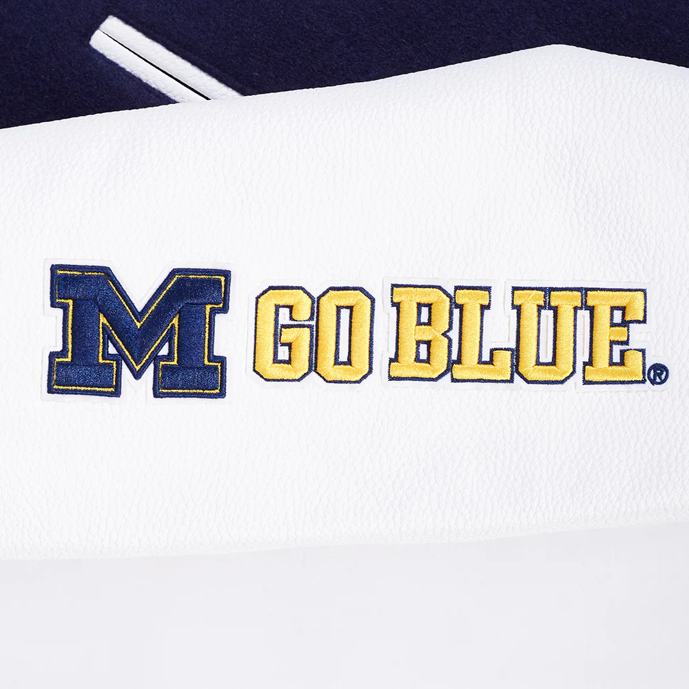 Michigan Wolverines Classic Wool & Leather Varsity Jacket - Image 8