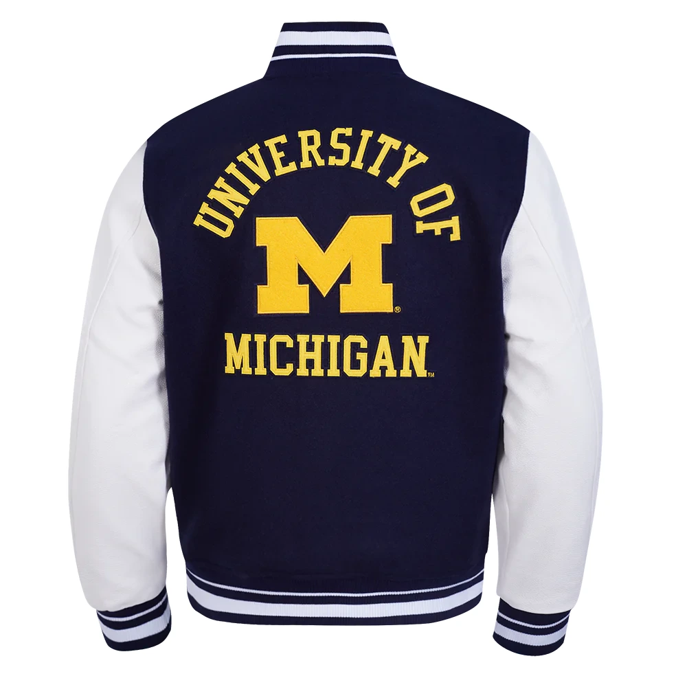 Michigan Wolverines Classic Wool & Leather Varsity Jacket - Image 4