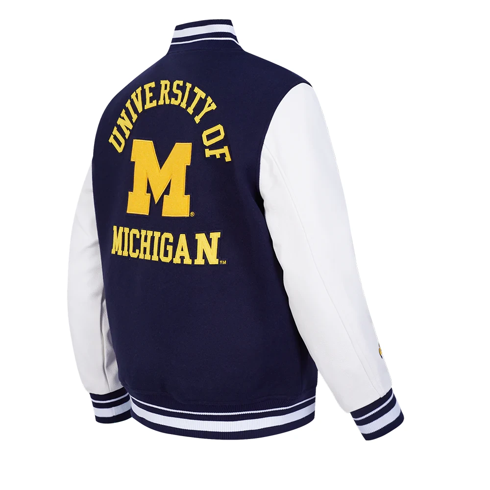 Michigan Wolverines Classic Wool & Leather Varsity Jacket - Image 3