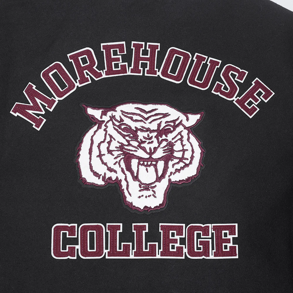 Morehouse Maroon Tigers Classic Wool & Leather Varsity Jacket - Image 5