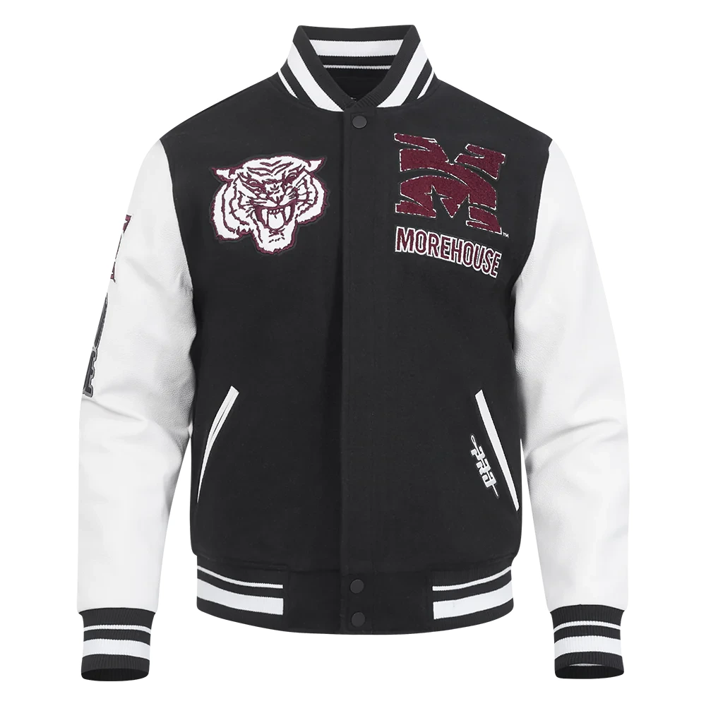 Morehouse Maroon Tigers Classic Wool & Leather Varsity Jacket