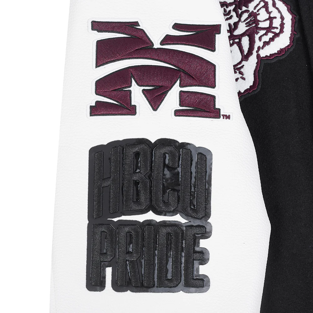Morehouse Maroon Tigers Classic Wool & Leather Varsity Jacket - Image 6