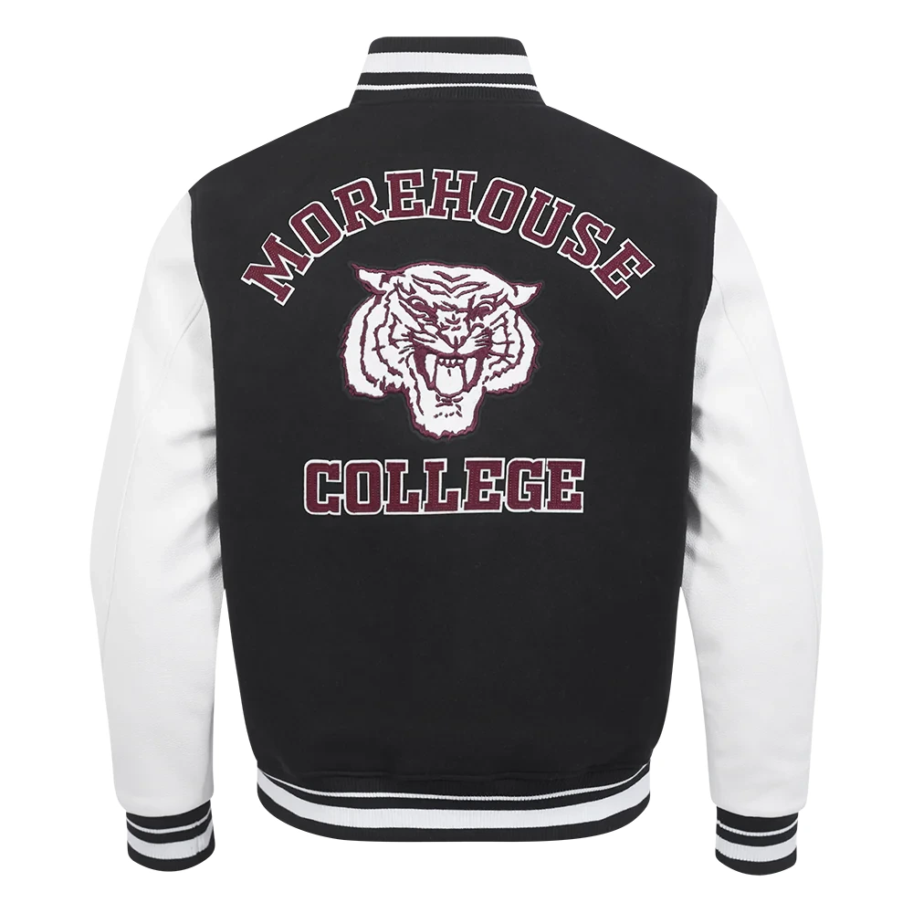 Morehouse Maroon Tigers Classic Wool & Leather Varsity Jacket - Image 4