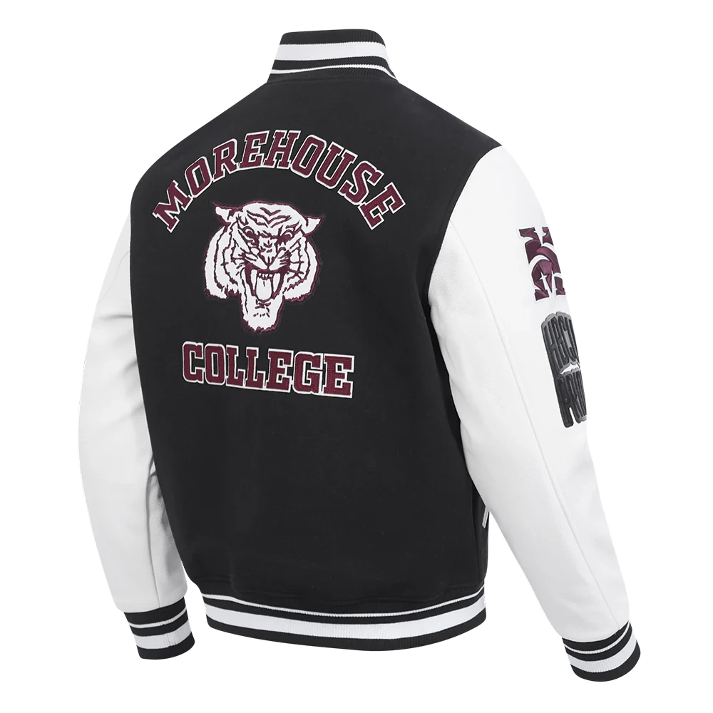 Morehouse Maroon Tigers Classic Wool & Leather Varsity Jacket - Image 3