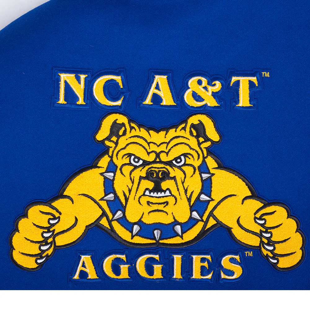 North Carolina A&T Aggies Classic Wool & Leather Varsity Jacket - Image 10
