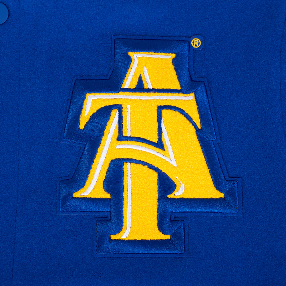 North Carolina A&T Aggies Classic Wool & Leather Varsity Jacket - Image 6