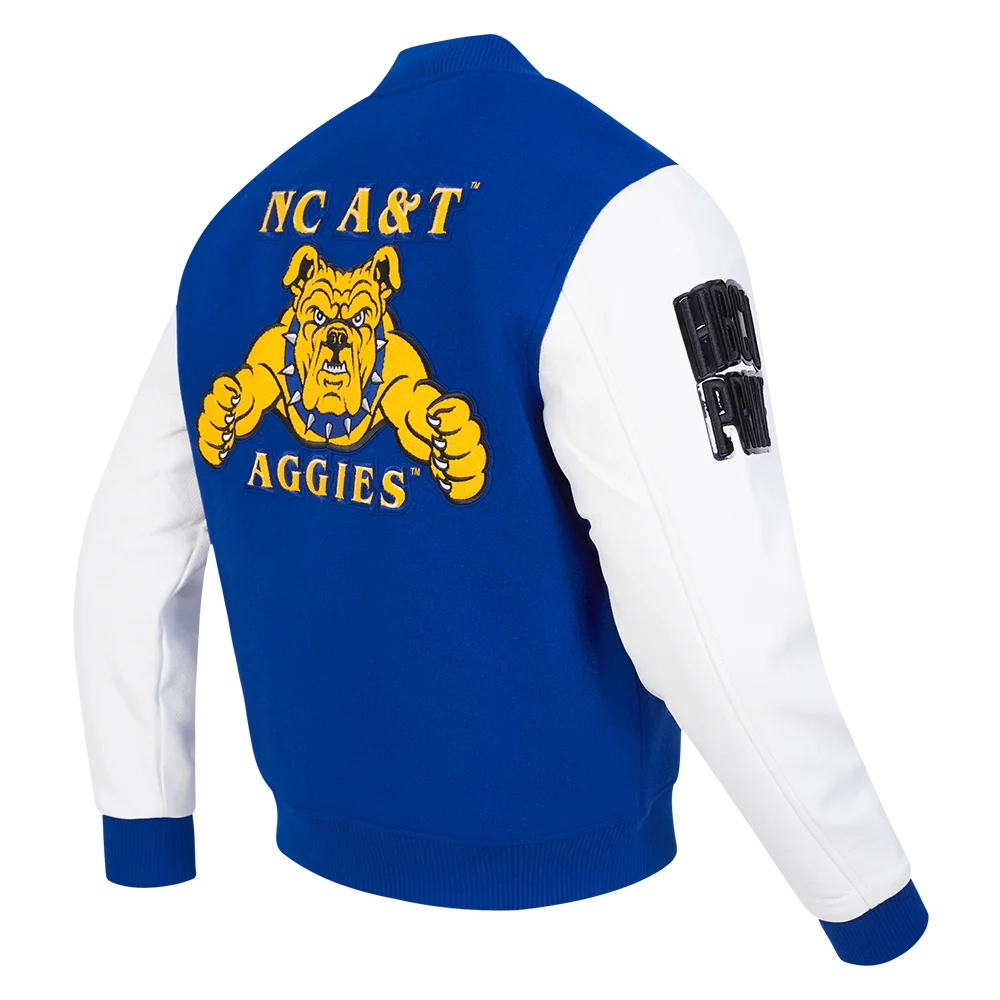 North Carolina A&T Aggies Classic Wool & Leather Varsity Jacket - Image 3