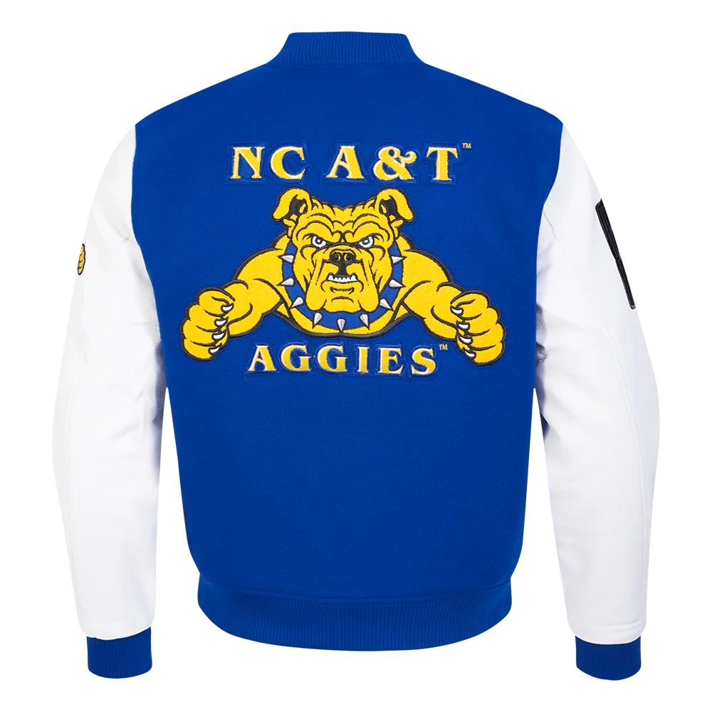 North Carolina A&T Aggies Classic Wool & Leather Varsity Jacket - Image 4
