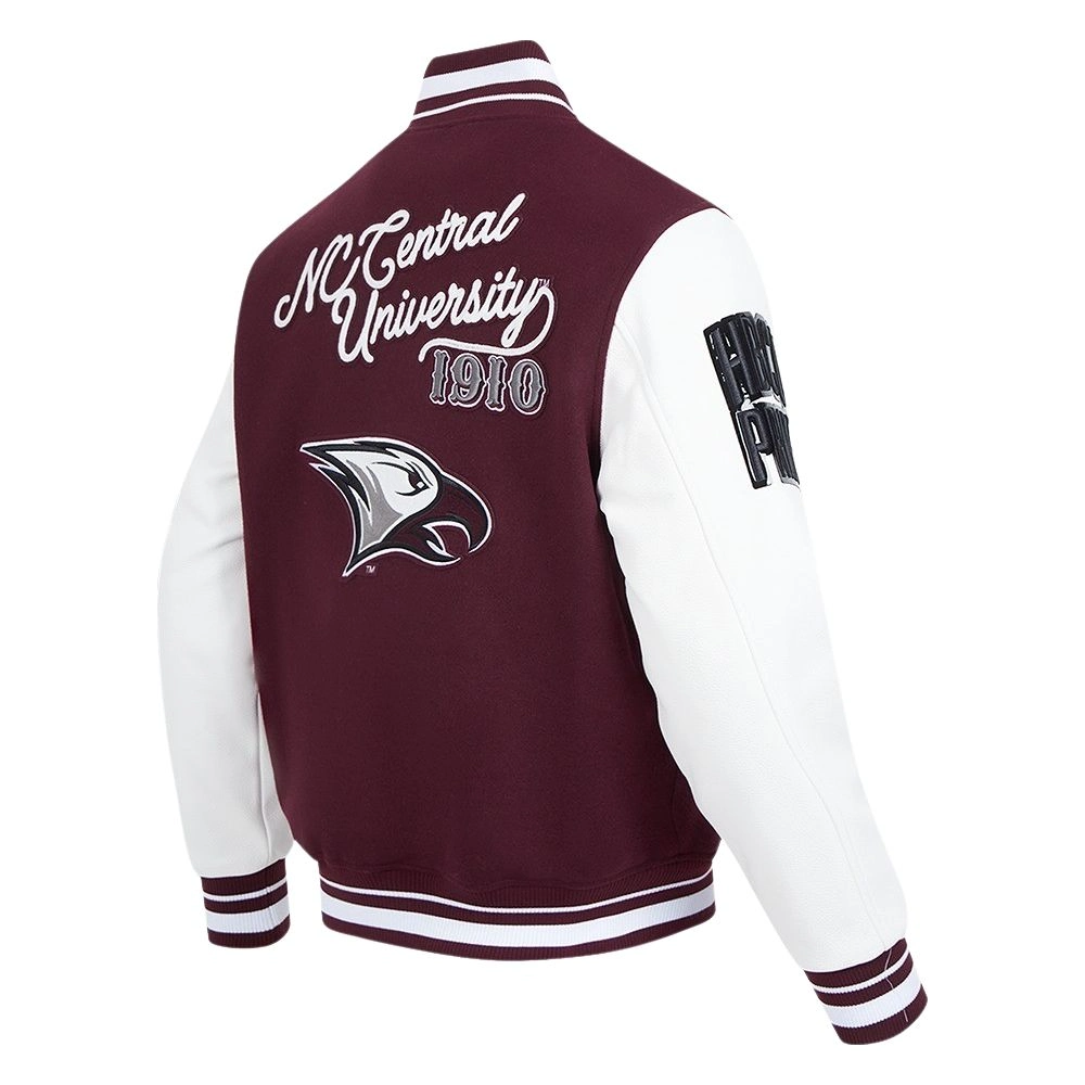 North Carolina Central Eagles Classic Wool/Leather Varsity Jacket - Image 3