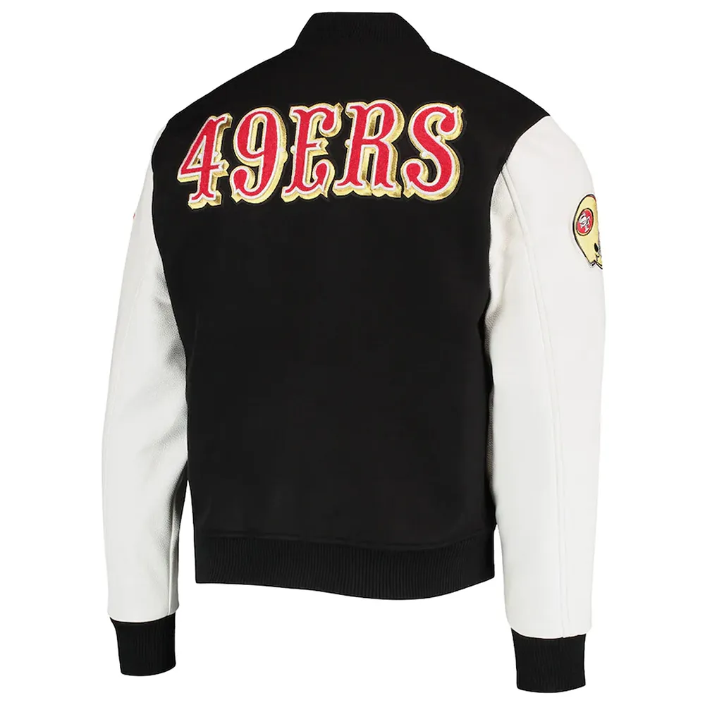 Alternative view of San Francisco 49ers Classic Black & White Wool & Leather Varsity Jacket