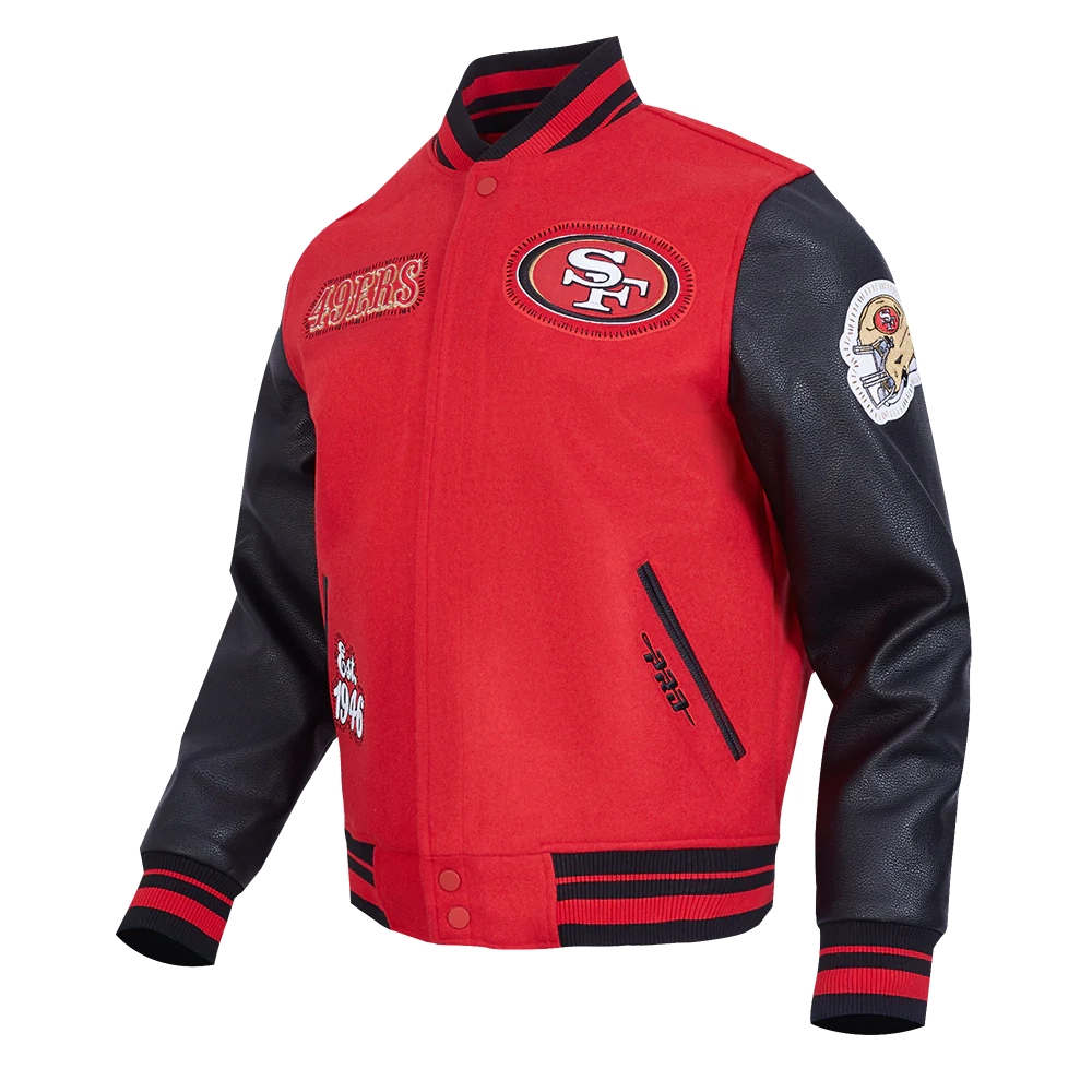 Alternative view of San Francisco 49ers Diy Pick Stitch Wool & Leather Varsity Jacket