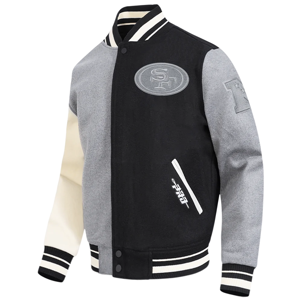Alternative view of San Francisco 49ers Reverse French Terry Wool & Leather Varsity Jacket