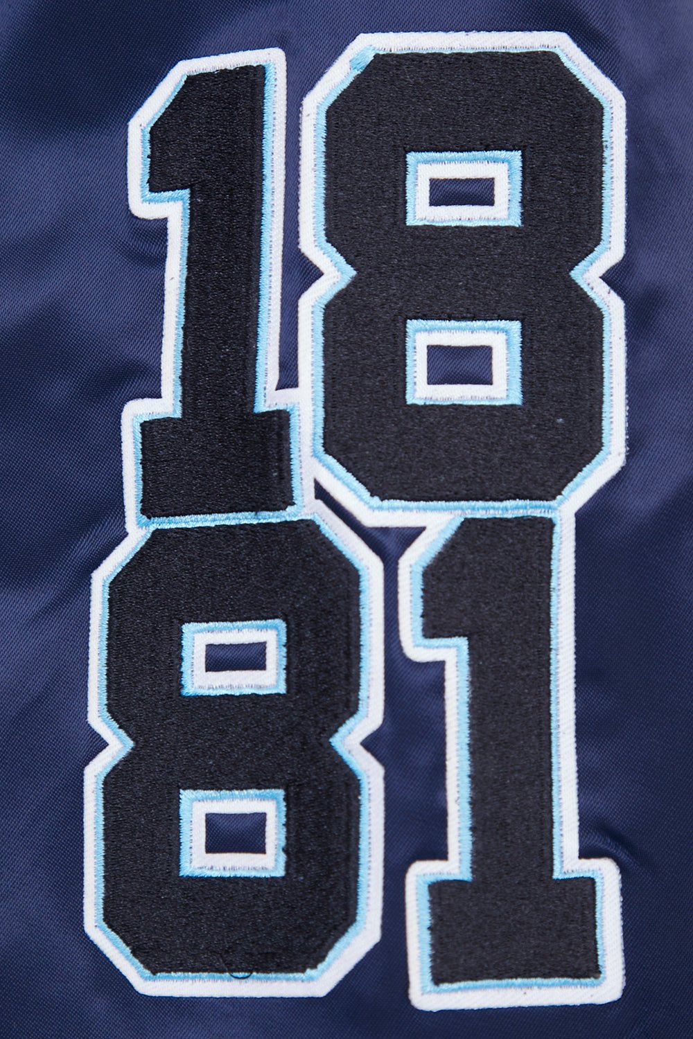 Spelman Collage Jaguars Homecoming Navy Satin Varsity Jacket - Image 7