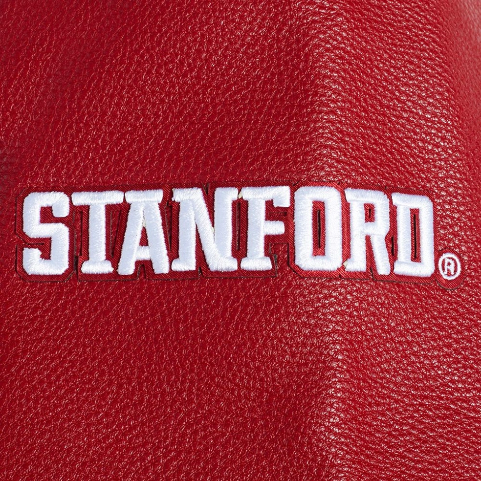 Stanford Cardinal Classic Red Wool & Leather Varsity Jacket - Image 8