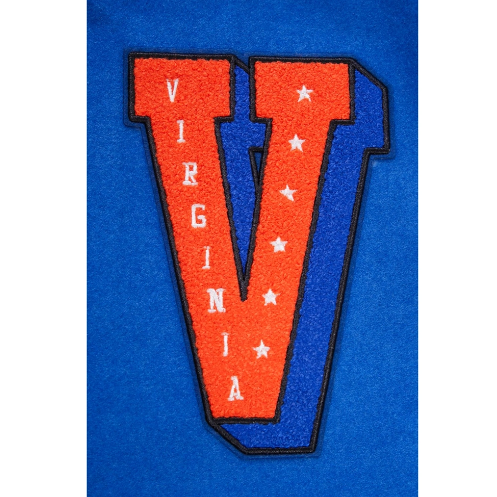 The Virginia State Trojans Classic Wool & Leather Varsity Jacket - Image 6