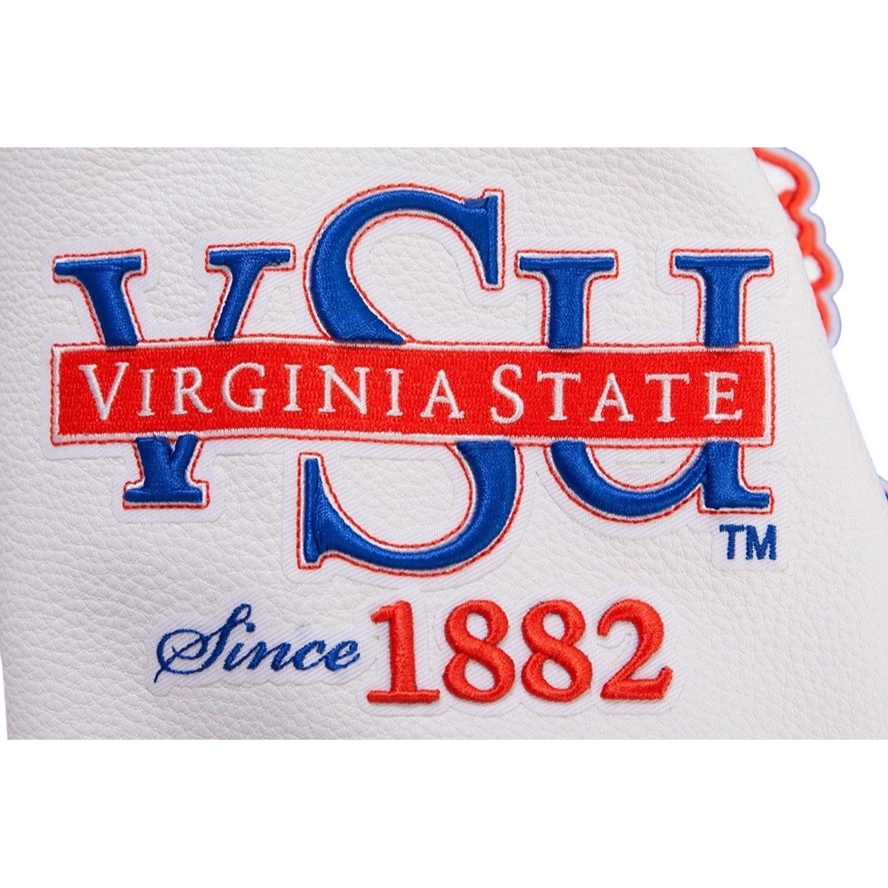 The Virginia State Trojans Classic Wool & Leather Varsity Jacket - Image 7