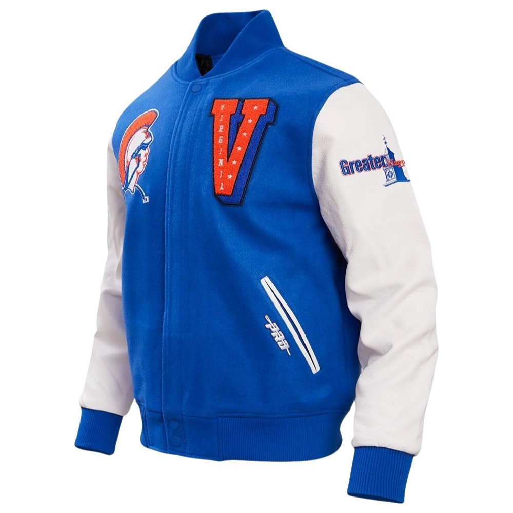 Alternative view of The Virginia State Trojans Classic Wool & Leather Varsity Jacket