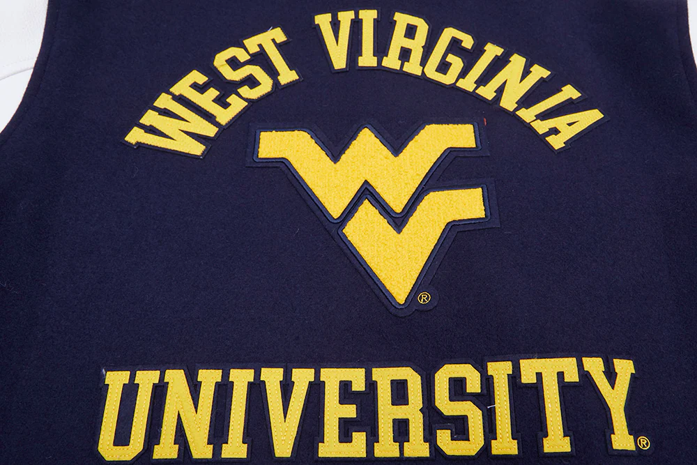 West Virginia Mountaineers Classic Wool & Leather Varsity Jacket - Image 9