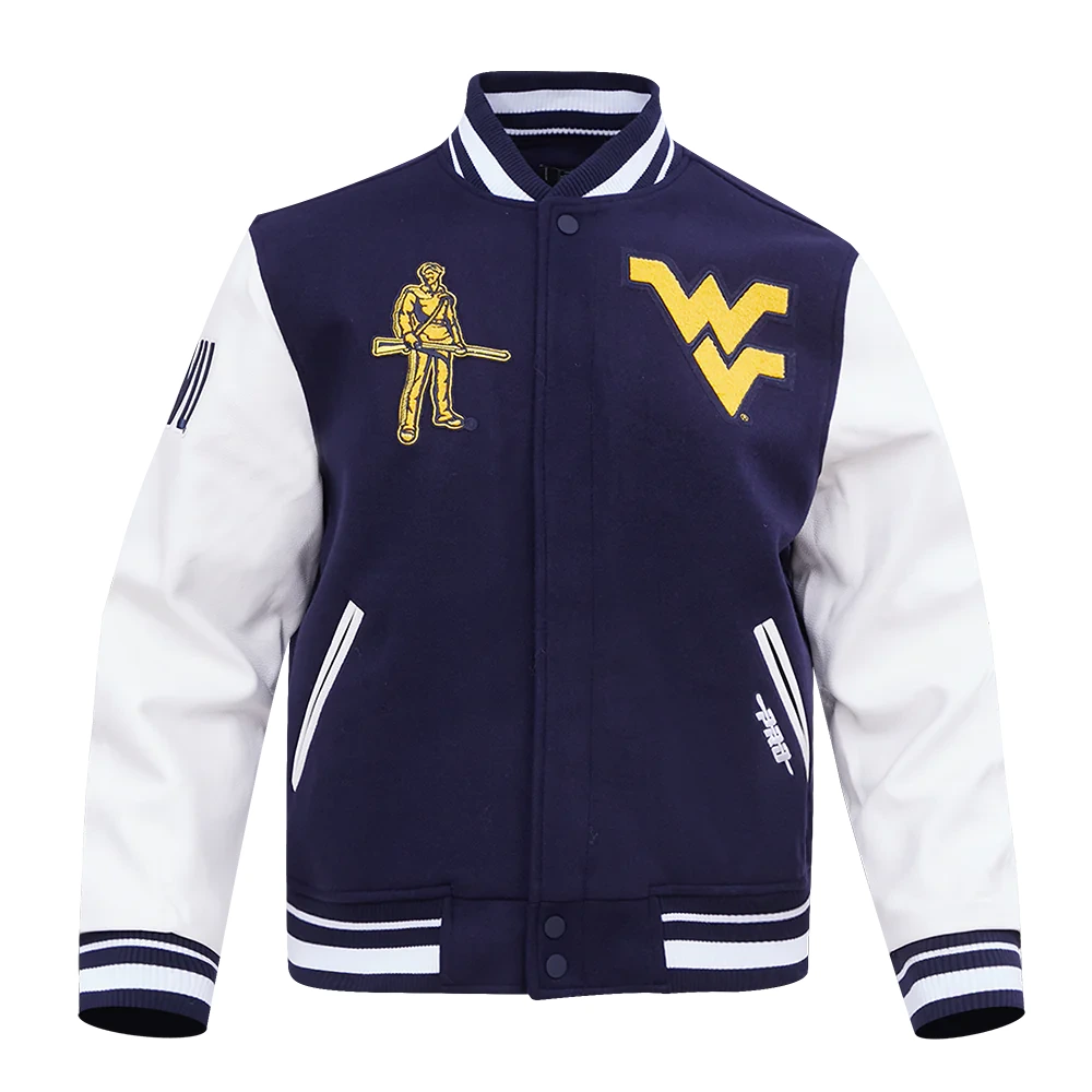 West Virginia Mountaineers Classic Wool & Leather Varsity Jacket