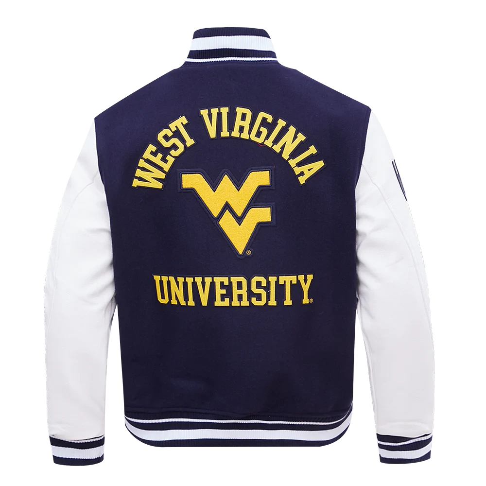 West Virginia Mountaineers Classic Wool & Leather Varsity Jacket - Image 4