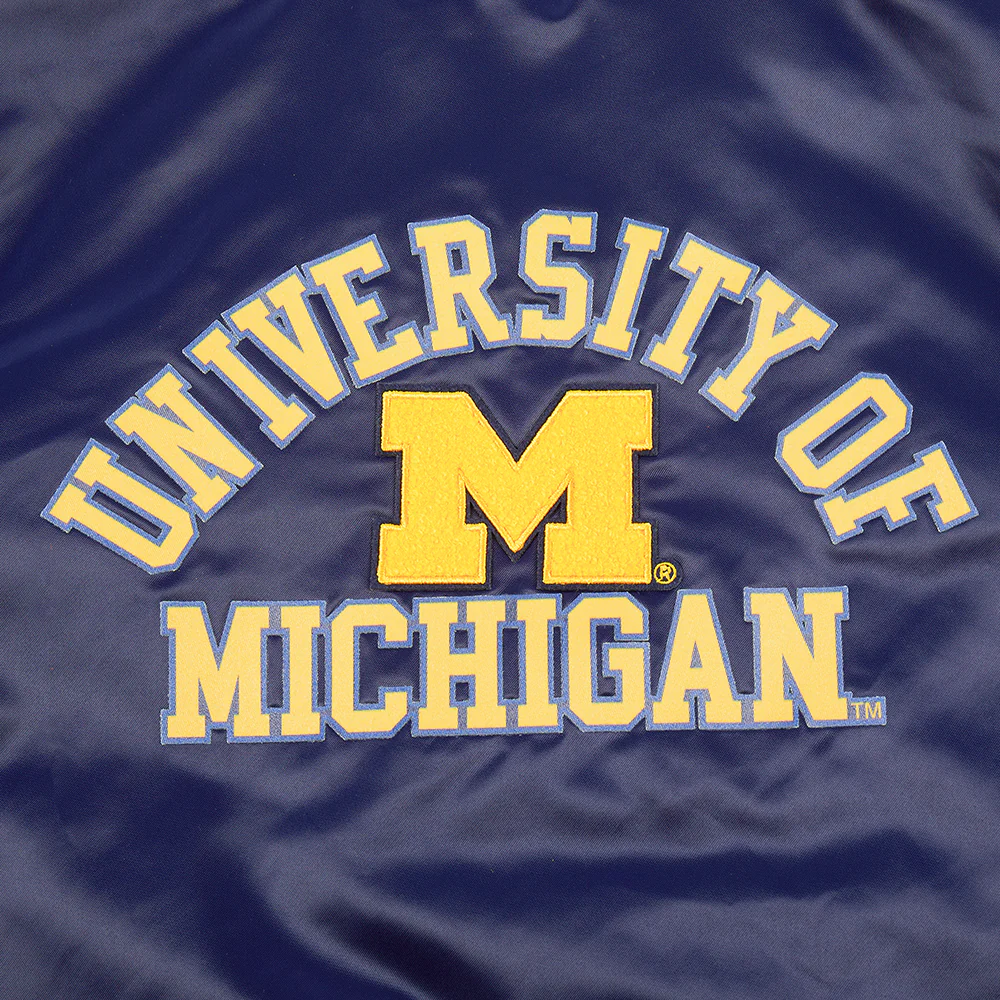 Women's Michigan Wolverines Classic Satin Varsity Jacket - Image 10