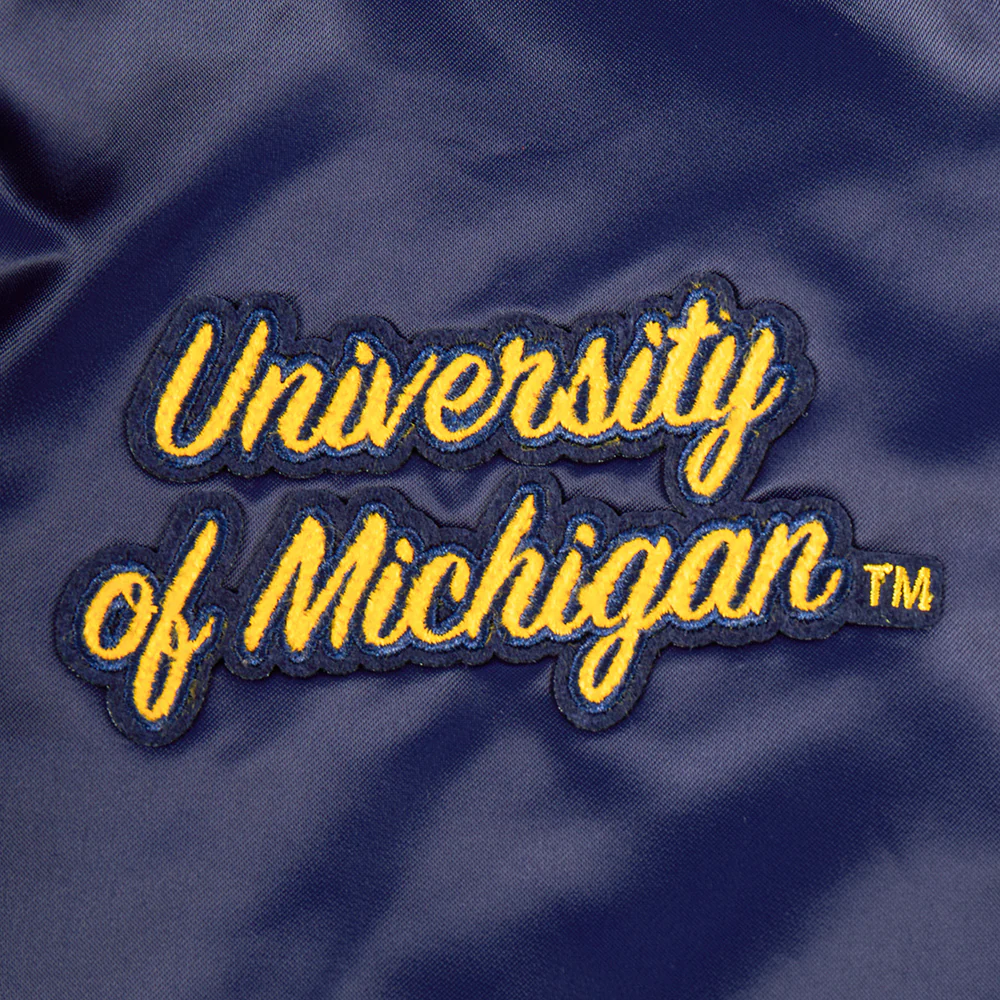Women's Michigan Wolverines Classic Satin Varsity Jacket - Image 6