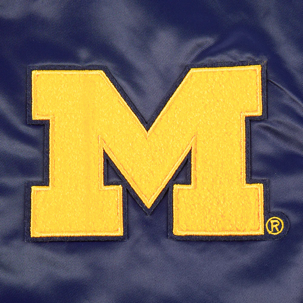 Women's Michigan Wolverines Classic Satin Varsity Jacket - Image 5