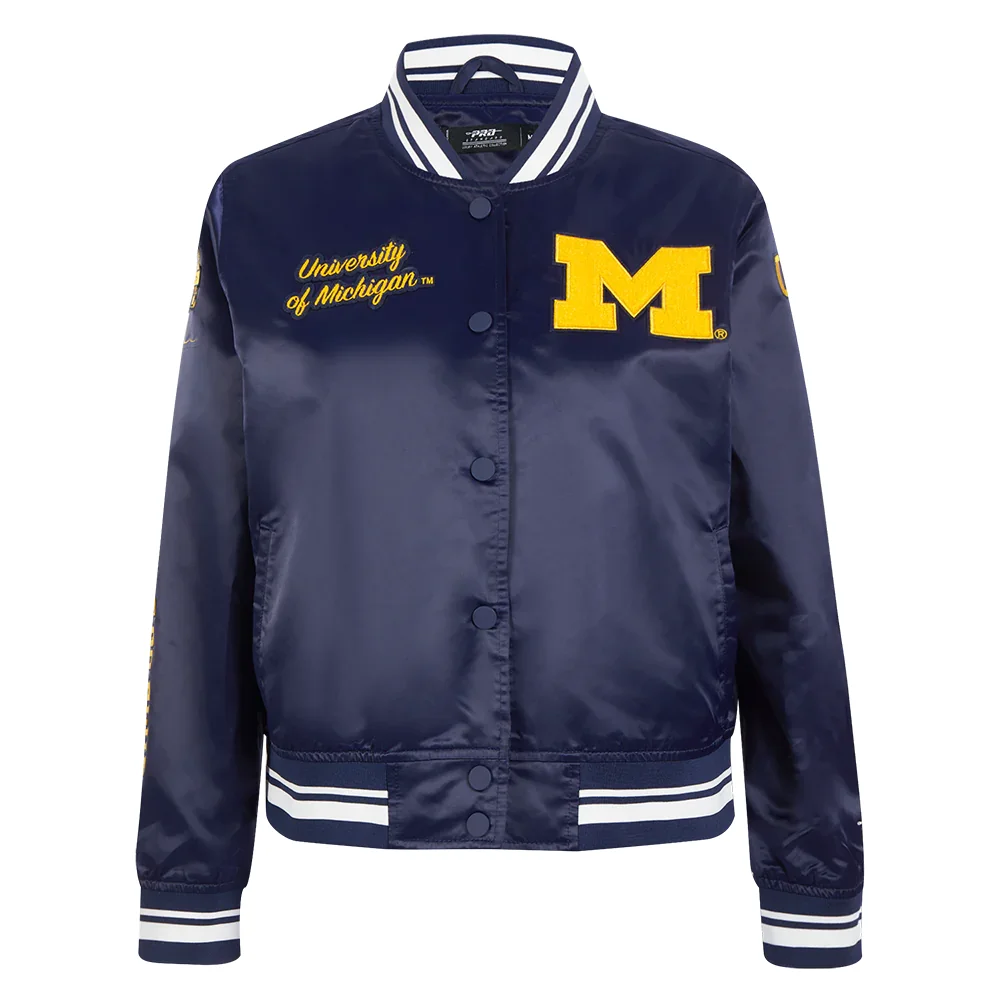 Women's Michigan Wolverines Classic Satin Varsity Jacket