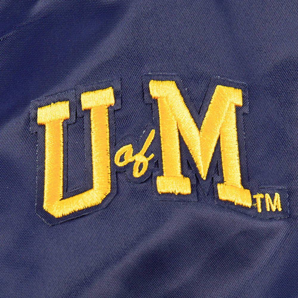 Women's Michigan Wolverines Classic Satin Varsity Jacket - Image 8