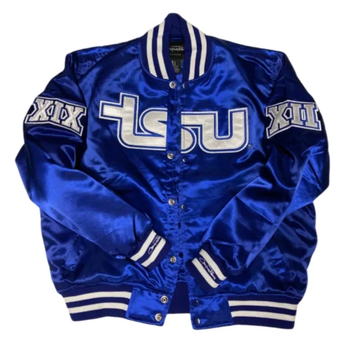 Men's Tennessee State Tigers Remix Blue Satin Varsity Jacket
