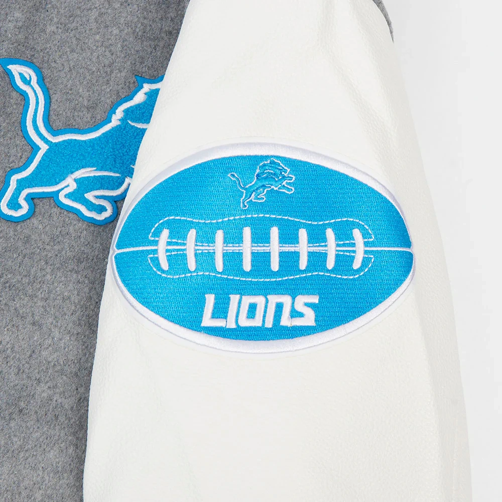 Detroit Lions Classic Wool & Leather Varsity Jacket - Image 7