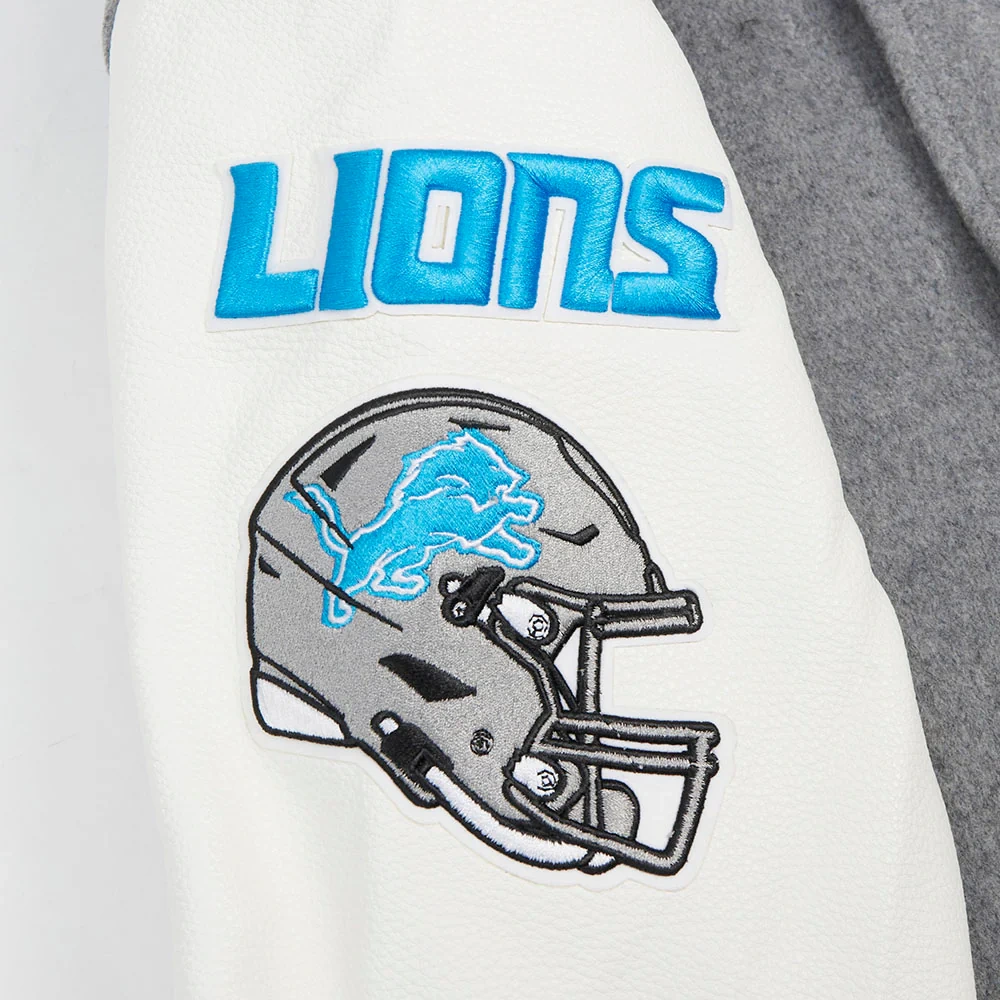 Detroit Lions Classic Wool & Leather Varsity Jacket - Image 6