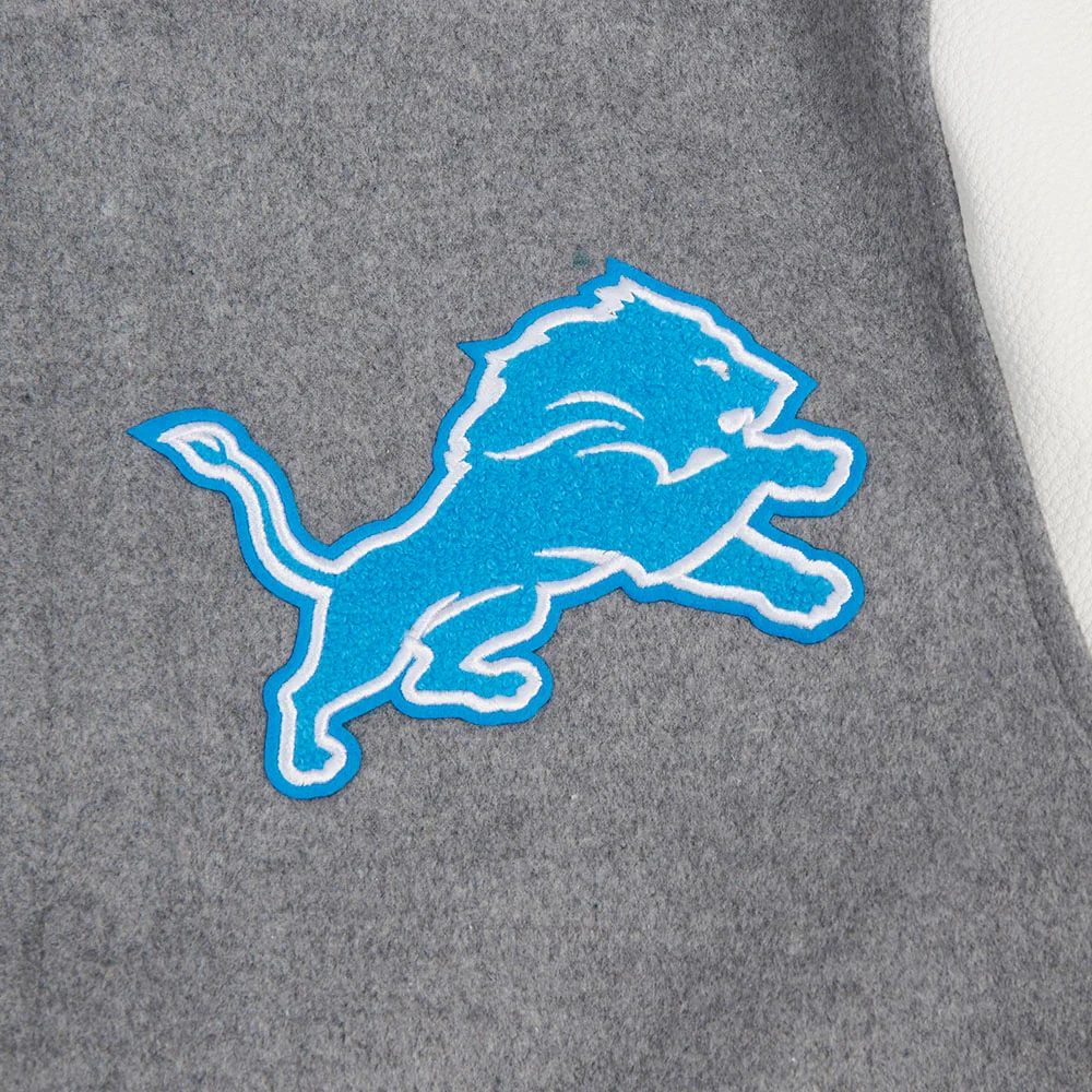 Detroit Lions Classic Wool & Leather Varsity Jacket - Image 5
