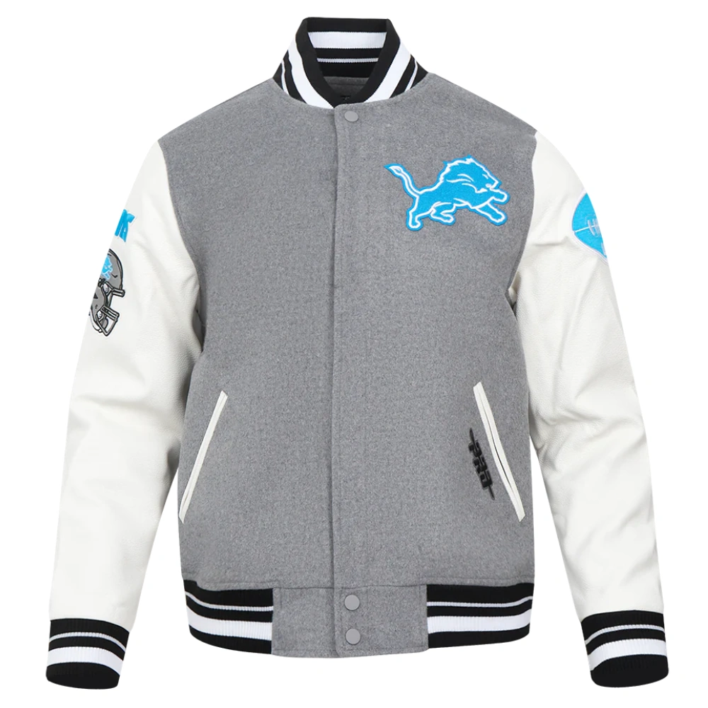 Detroit Lions Classic Wool & Leather Varsity Jacket
