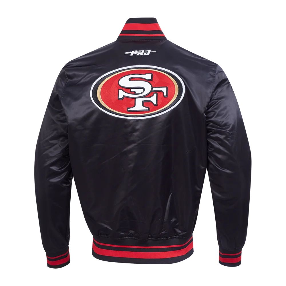 San Francisco 49ers City Ransom Satin Varsity Black Jacket - Image 4