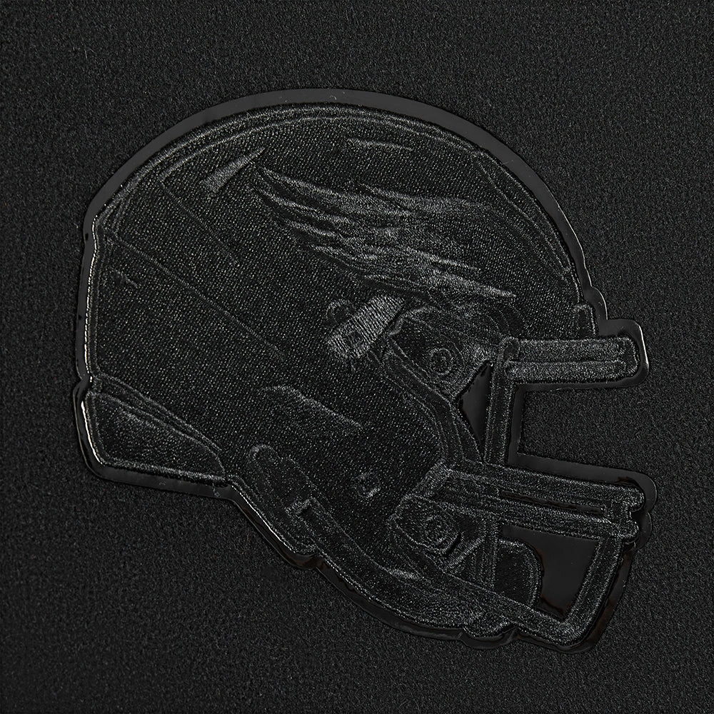 Women's Philadelphia Eagles Triple Black Wool & Leather Varsity Black Jacket - Image 5