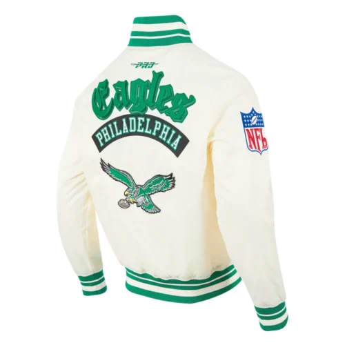 NFL Philadelphia Eagles Best Of Men's Rib Satin Jacket - Image 3