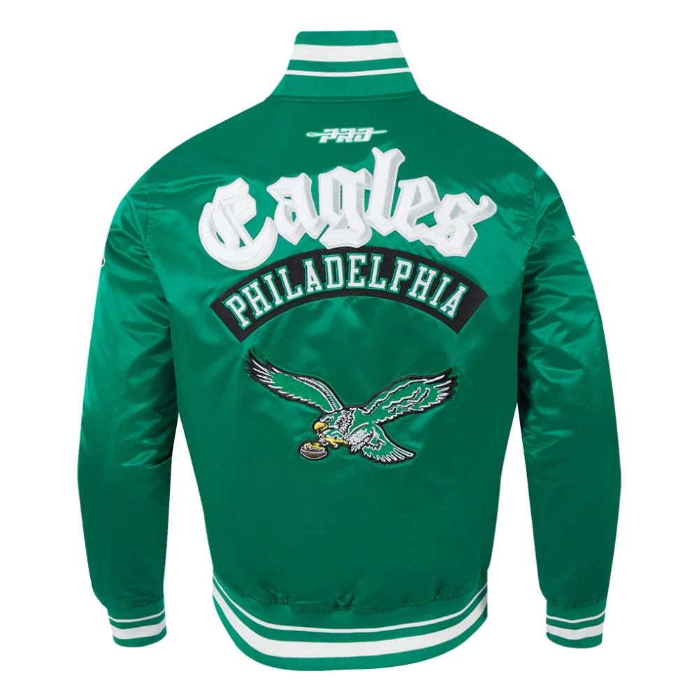 NFL Philadelphia Eagles Best Of Men's Green Satin Jacket - Image 4