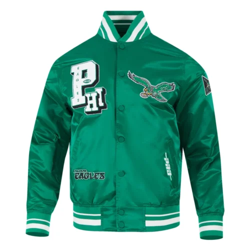 NFL Philadelphia Eagles Best Of Men's Green Satin Jacket