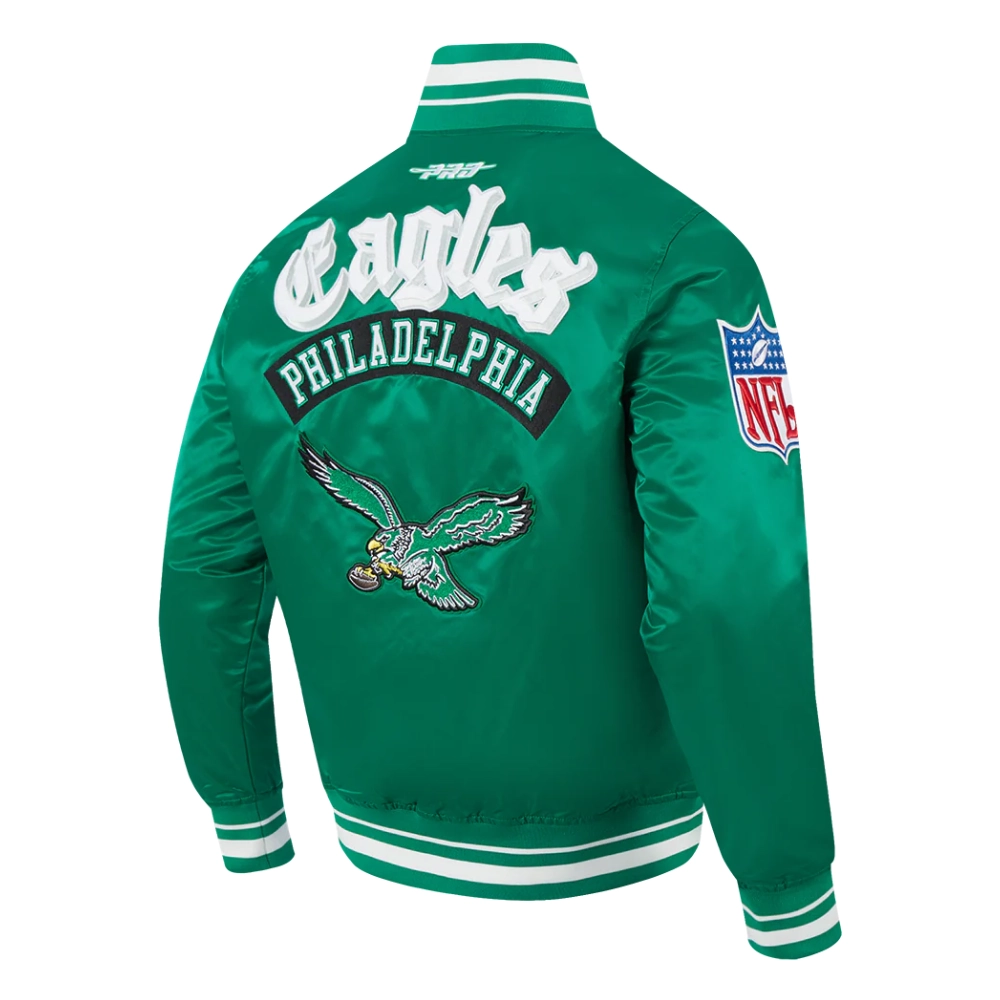 NFL Philadelphia Eagles Best Of Men's Green Satin Jacket - Image 3