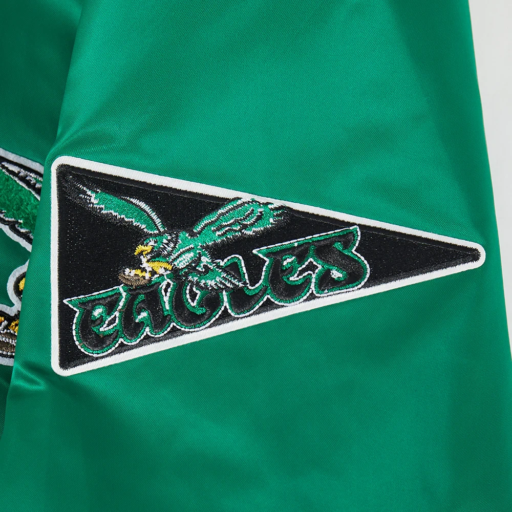NFL Philadelphia Eagles Best Of Men's Green Satin Jacket - Image 8