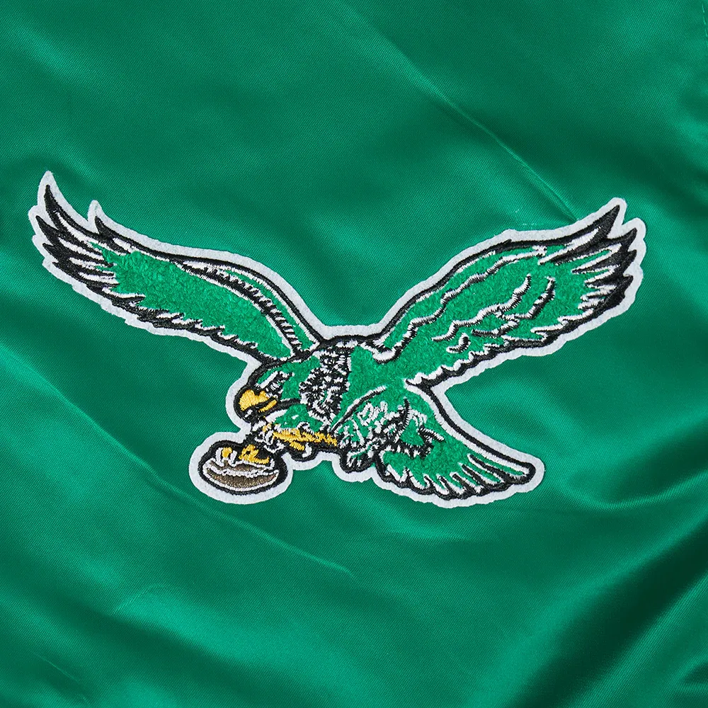 NFL Philadelphia Eagles Best Of Men's Green Satin Jacket - Image 6